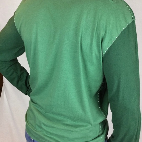 Incredible Produx Coupe green long sleeves crew neck ripped top special inserts - Picture 3 of 9